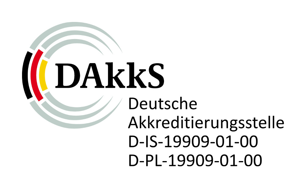 Logo DAKKS, Akkreditierung als Inspektionsstelle und als Prüflaboratorium